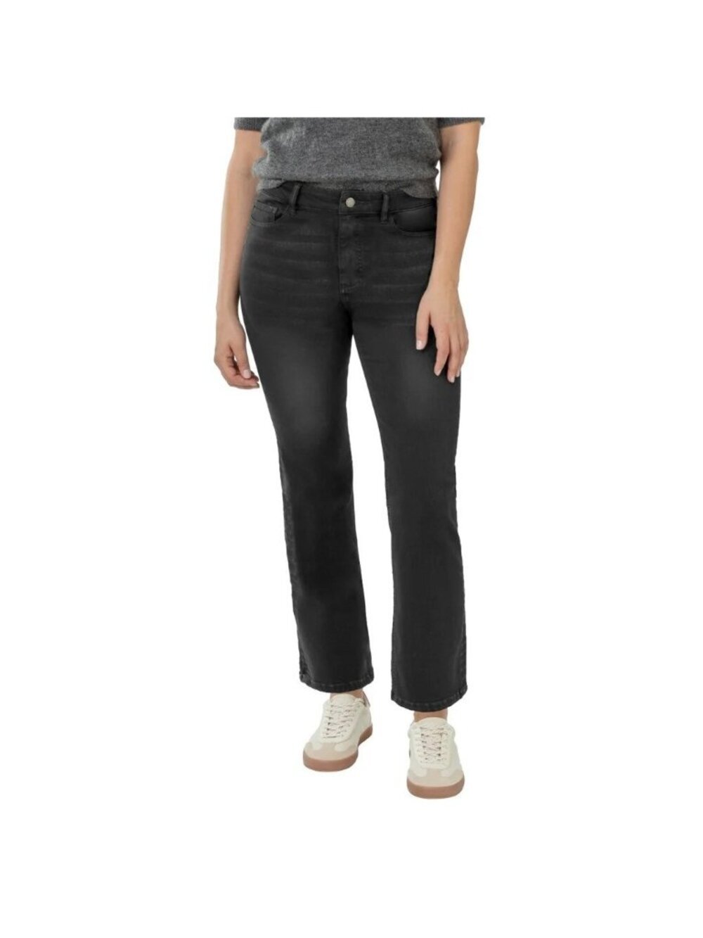 NWT Well Worn Women's  14 High Rise Classic Straight Jeans Gray B0589